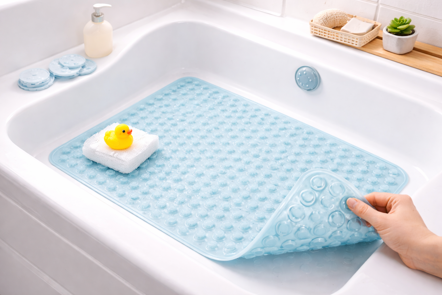 Las mejores alfombrillas antideslizantes para bañera de bebé — Baños seguros sin sustos